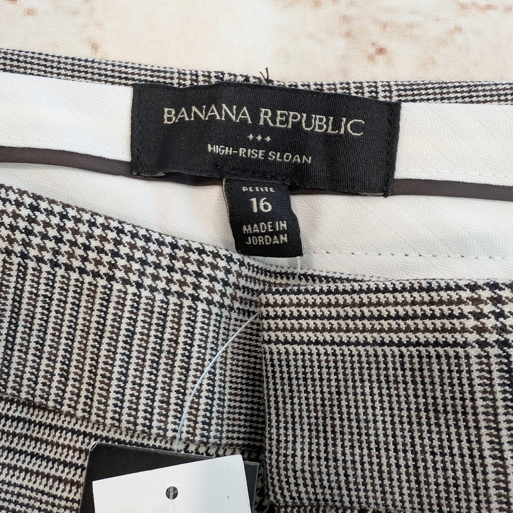 SALE 🎉 NWT Banana Republic Sloan Plaid Trousers - Picture 3 of 6
